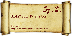 Szászi Márton névjegykártya