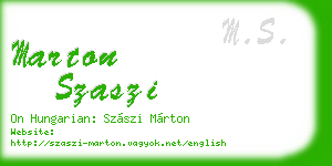 marton szaszi business card