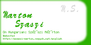 marton szaszi business card